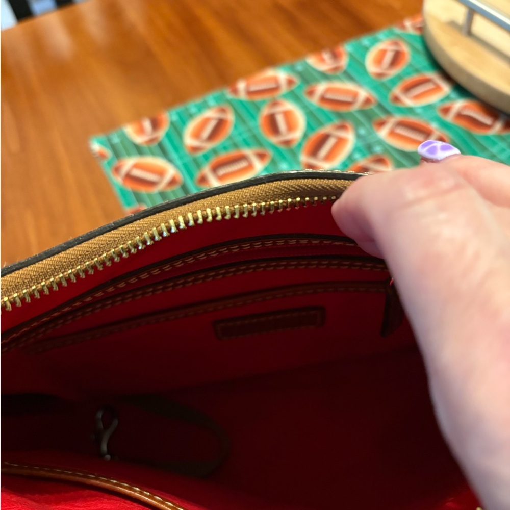 Dooney & Bourke Navy and Brown Crossbody Bag - Picture 2 of 3